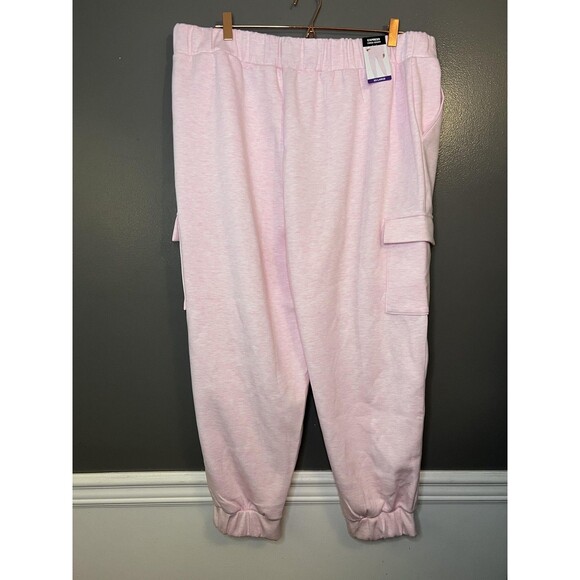 Express Cargo Jogger Pants Womens XXL Pink Heather Soft Knit Pockets Cuffed NWT - Picture 1 of 6